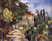 Paul Cezanne red roof houses oil on canvas